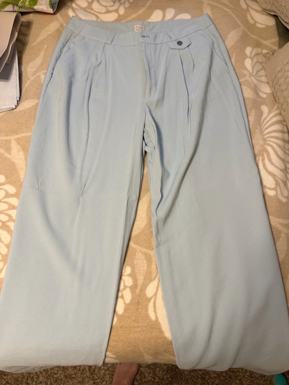 Light Blue Womans Pleated Dress Pants